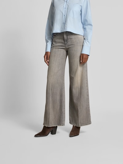 Diesel Wide Leg Jeans aus Lyocell-Mix Dunkelblau 4