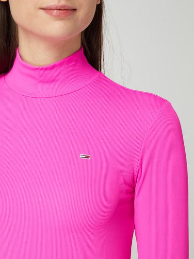 Tommy Jeans Shirt met lange mouwen met ribstructuur  Neon roze - 3