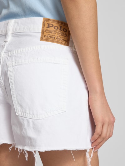 Polo Ralph Lauren Regular Fit Jeansshorts mit Fransen Weiss 3