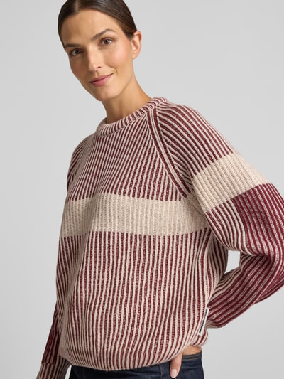 ARMEDANGELS Loose Fit Pullover aus Woll-Mix Modell 'RIB ARTWORK KNIT' Bordeaux 3