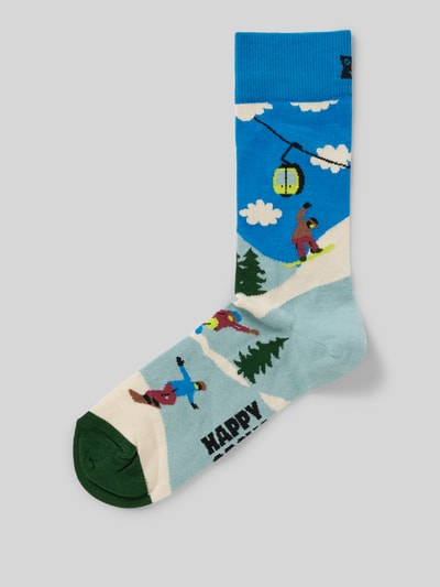 Happy Socks Socken mit Motiv-Print Modell 'Snowboard' Marine 1