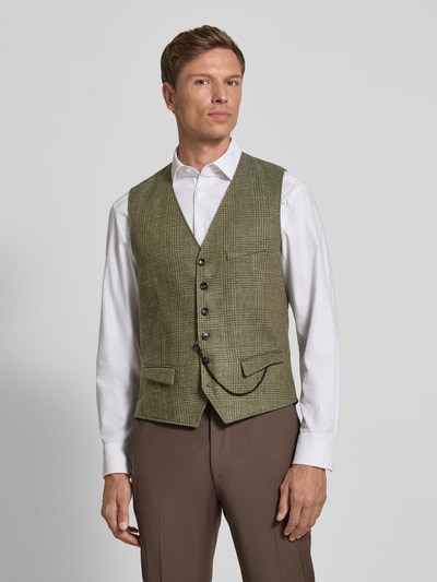 CG - Club of Gents Gilet met linnen, model 'Mitch' Groen - 4