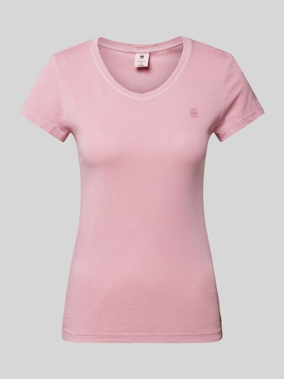 G-Star Raw Slim Fit T-Shirt mit Label-Detail Modell 'Overdyed' Rosa 2