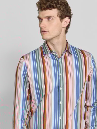 Jake*s Slim Fit Businesshemd aus Baumwolle mit Kentkragen Bordeaux 3