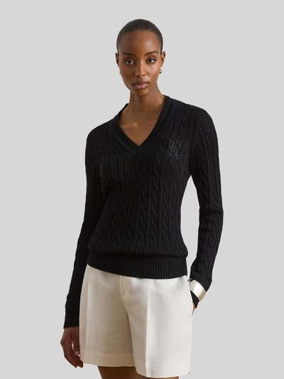 Lauren Ralph Lauren Regular Fit Pullover aus Baumwoll-Mix mit Logo-Stitching Black 4