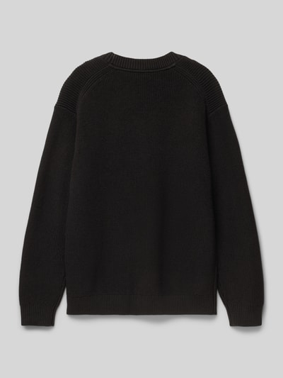 Calvin Klein Jeans Gebreide pullover met ronde hals, model 'TOWELLING' Zwart - 3