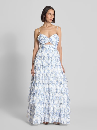 Hey Kyla Abendkleid im Stufen-Look Hellblau 1