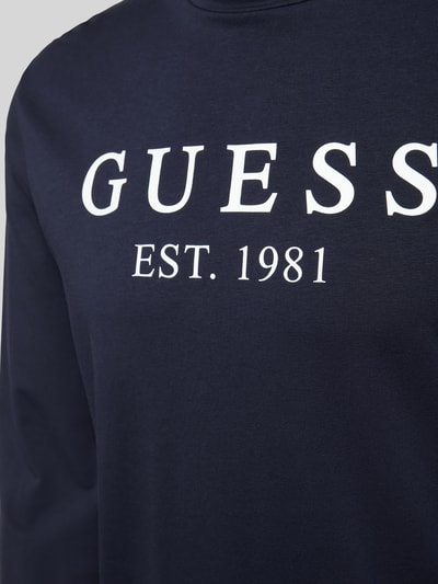 Guess Shirt met lange mouwen en labelprint Marineblauw - 2