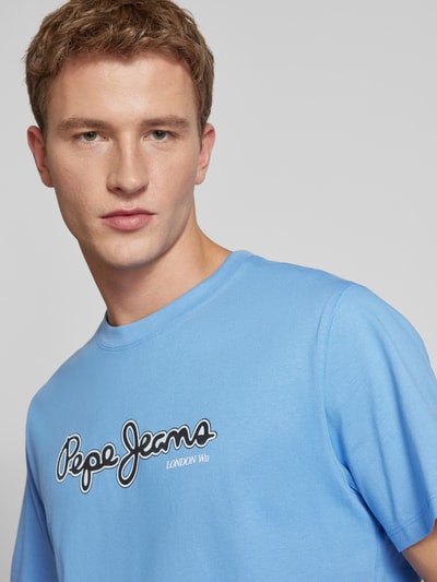 Pepe Jeans T-Shirt mit Label-Print Modell 'DORIAN' Royal 3