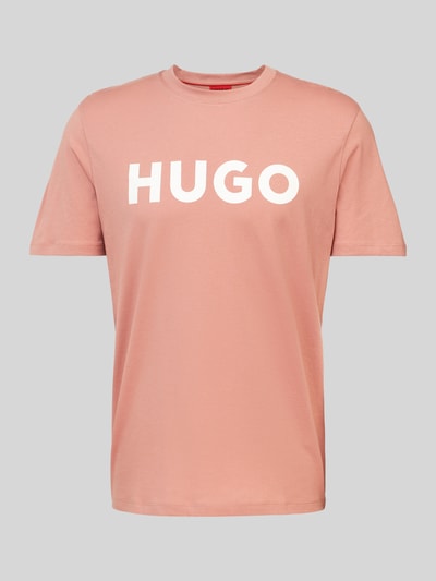 HUGO T-Shirt mit Label-Print Modell 'DULIVIO' Lachs 1