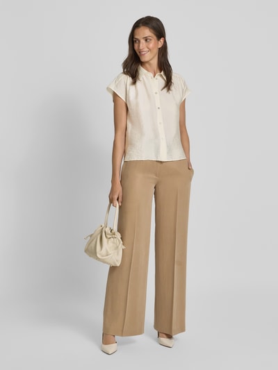 OPUS Bluzka koszulowa o kroju regular fit z lyocellu model ‘Fairi’ Beżowy 1