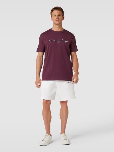 ARMANI EXCHANGE Regular Fit T-Shirt mit Label-Stitching Bordeaux 1