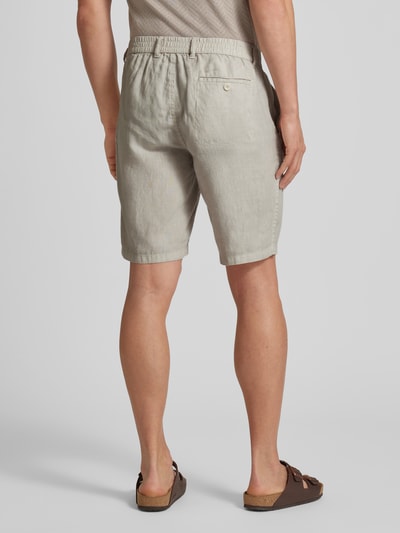 Brax Regular Fit Leinenbermudas mit elastischem Bund Modell 'BALU' Beige 5