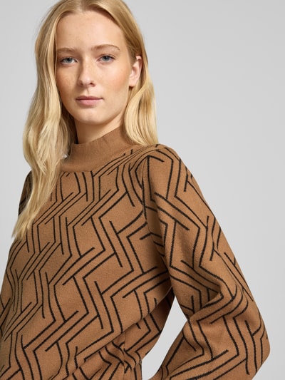 Only Pullover mit geometrischem Muster Modell 'ANNY' Camel 3