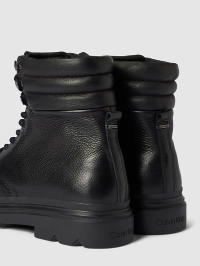 CK Calvin Klein Schnürboots aus Leder mit Label-Detail Black 2