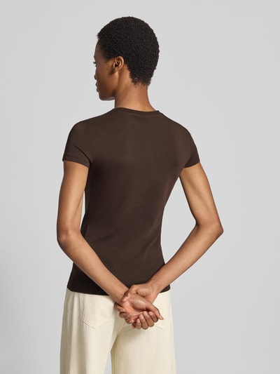 Armani Exchange Slim Fit T-Shirt mit Label-Print Dunkelbraun 5