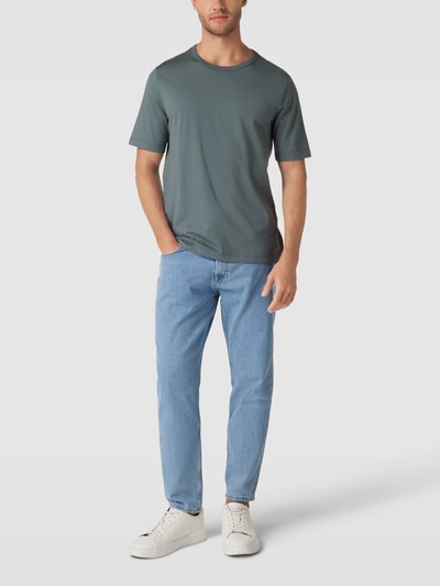 MAERZ Muenchen T-shirt met geribde ronde hals Rietgroen - 1