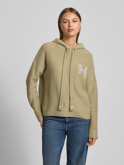 Hemisphere Gebreide pullover van kasjmiermix met capuchon Rietgroen - 4