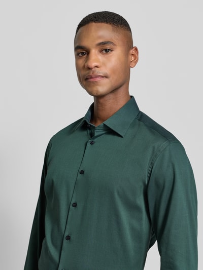 Jake*s Regular fit zakelijk overhemd van katoen met kentkraag Rietgroen - 3