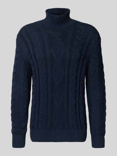 SELECTED HOMME Regular Fit Rollkragenpullover aus reiner Baumwolle Modell 'UFFE' Dunkelblau 2
