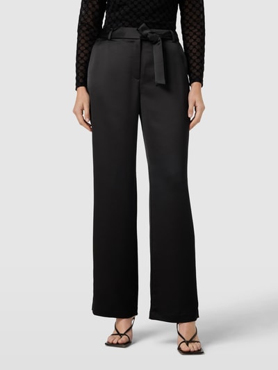 s.Oliver BLACK LABEL Stoffen broek met strikdetail Zwart - 4