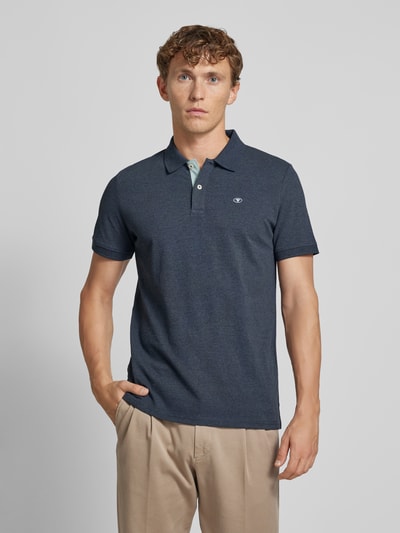 Tom Tailor Regular fit poloshirt met logostitching Marineblauw - 4