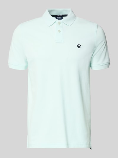 Produktfoto, Slim Fit Poloshirt mit Logo-Stitching von MCNEAL in Hellgrün, reine Baumwolle, Polokragen, dezentes Texturlayout
