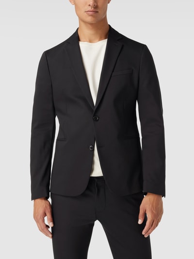 Drykorn Slim Fit 2-Knopf-Sakko mit Stretch-Anteil Modell 'Hurley' Schwarz 4