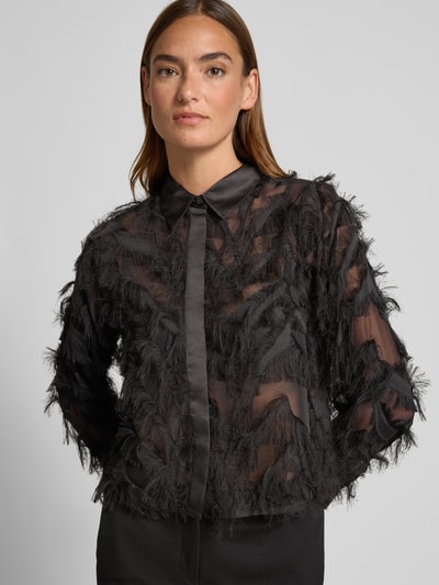 Selected Femme Regular Fit Hemdbluse in semitransparenter Optik Modell 'MYLINE' Black 3