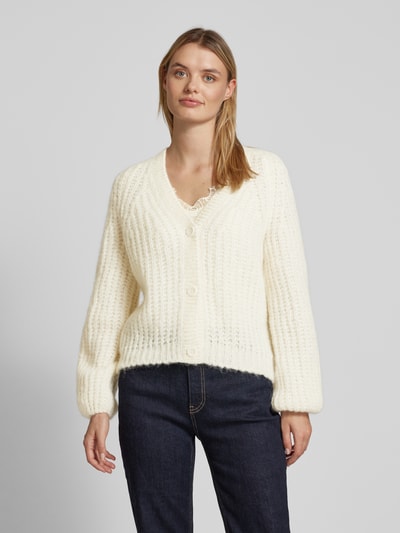 Lanius Cardigan van alpaca met V-hals Offwhite - 4