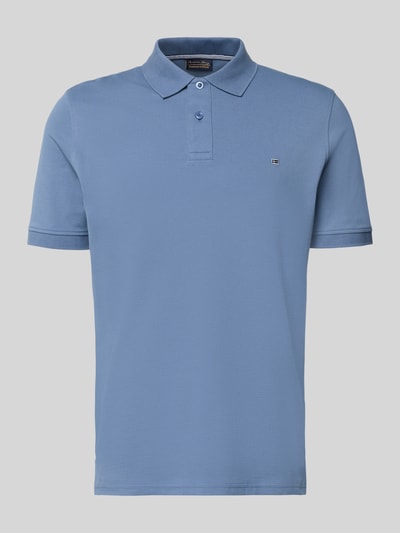 Christian Berg Men regular fit poloshirt met stitching Jeansblauw - 2