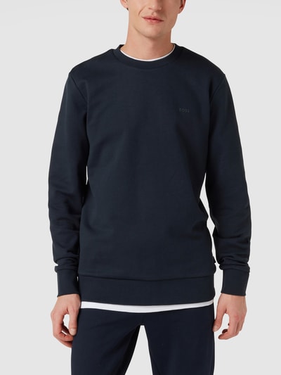 BOSS Sweatshirt mit Logo-Applikation Modell 'Stadler' Dunkelblau 4