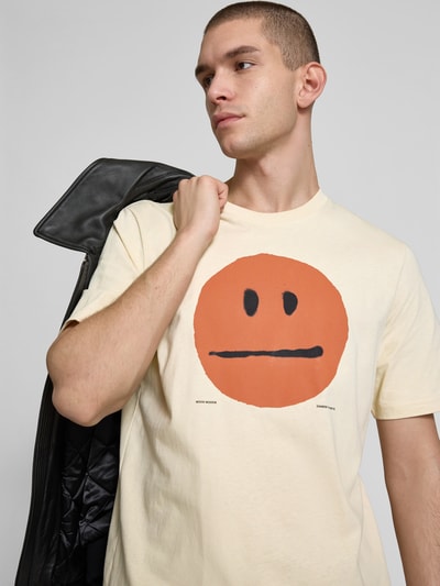 Wood Wood T-shirt met motiefprint Zand - 3