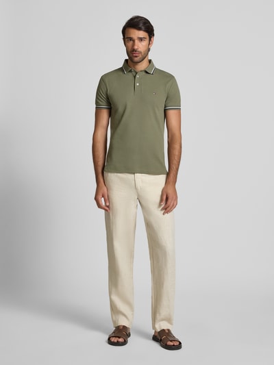 Tommy Hilfiger Regular Fit Poloshirt aus Baumwoll-Mix Oliv 1