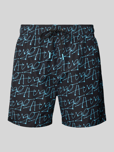 HUGO Badehose mit Allover-Print Modell 'MARCO' Aqua 1