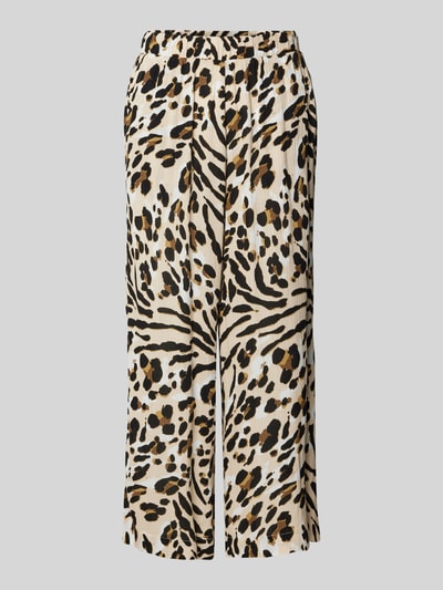 ICHI Kuloty z szeroką nogawką i efektem marszczenia model ‘MARRAKECH’ Beżowy 2