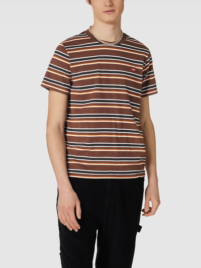 Levi's® T-shirt met streepmotief, model ‘ORIGINAL’ Donkerbruin - 4