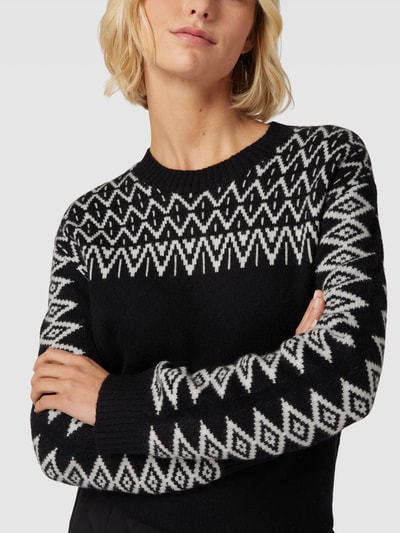 Christian Berg Woman Strickpullover mit Zickzack-Muster Black 3