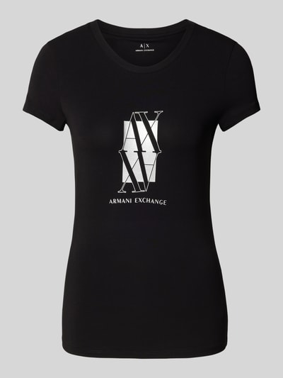 ARMANI EXCHANGE T-shirt met labelprint Zwart - 2