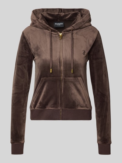 Juicy Couture Bluza rozpinana z wyhaftowanym logo model ‘ROBERTSON’ Ciemnobrązowy 2
