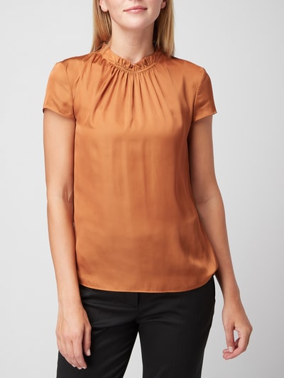 Jake*s Collection Blusenshirt aus Satin Cognac 4