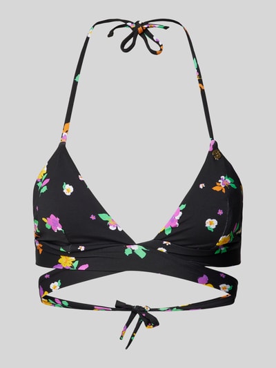 Banana Moon Bikinitop met bloemenmotief, model 'ROSYFIELD' Zwart - 1