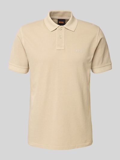 BOSS Orange Regular fit poloshirt van puur katoen, model 'PRIME' Beige - 2