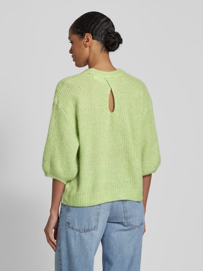 MSCH Copenhagen Gebreide pullover met 3/4-mouwen, model 'Hila' Lichtgroen - 5