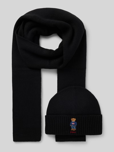 Polo Ralph Lauren Beanie im Set mit Schal mit Woll-Anteil Black 1