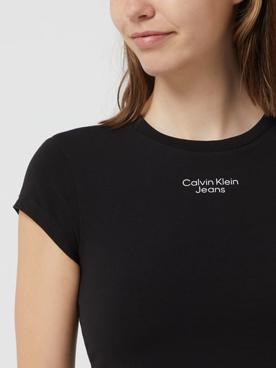 Calvin Klein Jeans T-shirt ze streczem  Czarny 3