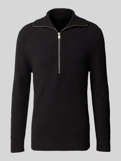 DRYKORN Regular fit gebreide pullover van elastische katoenmix Zwart - 1