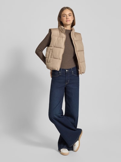 Only Comfort Fit Langarmshirt mit Viskose-Anteil Modell 'EMMA' Schlamm Melange 1