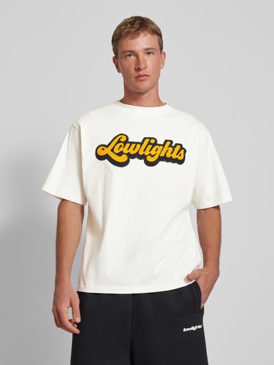 Low Lights Studios T-Shirt mit Label-Stitching Modell 'TRENDY' Offwhite 4