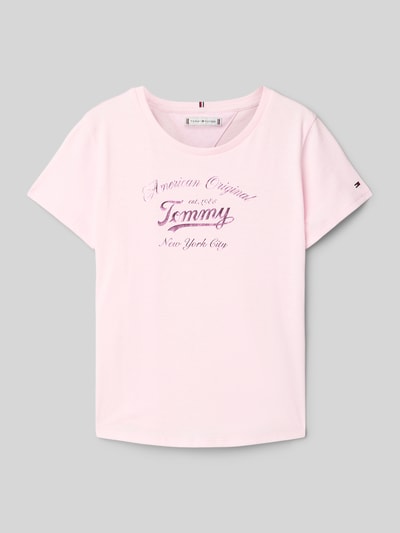 Tommy Hilfiger Teens Regular Fit T-Shirt aus Baumwoll-Mix Rosa 1
